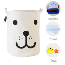 Load image into Gallery viewer, Furlinic Collapsible Laundry Baskets Large,Eco Foldable Dirty Clothes Stand Storage Hampers,Waterproof Round Inner Drawstring Clothing Bins(Available 17.7&quot; &amp; 19.7&quot; Height)-Smile Dog,M.