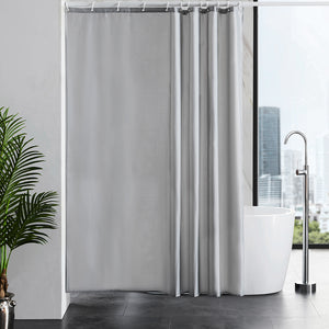 Furlinic Shower Curtains Extra Large Bathroom Waterproof Fabric Washable Liner Mould Proof,Sets With 12 Plastic Rings-72" x 78",Grey.