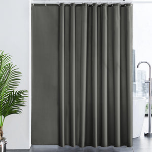 Furlinic Extra Wide Shower Curtain with Hooks,100% Polyester Bathroom Shower Curtain Waterproof(Dark Grey),244 x 200cm(96 x 78 Inch).