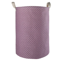 Load image into Gallery viewer, Furlinic Collapsible Laundry Baskets Large Eco Foldable Dirty Clothes Stand Storage Hampers Waterproof Round Inner Drawstring Clothing Bins-XL/H60cm x Ø40cm,Wine Dots,L..