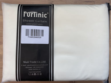 Furlinic Cream Fabric Shower Curtain Extra Long,Smooth Dustproof Material Curtains for Shower with 12 Plastic Hooks-78