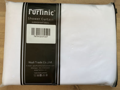 Furlinic White Fabric Shower Curtain Extra Long,Smooth Dustproof Material Curtains for Shower with 12 Plastic Hooks-78