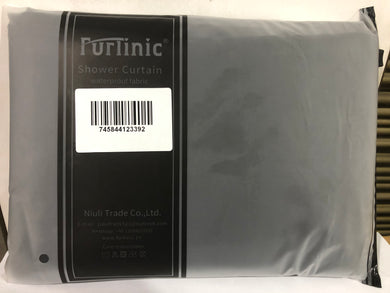 Furlinic Solid Black Shower Curtains,Mildew Resistant Waterproof 180 x 180cm,Including 12 PCS Plastic Hooks.