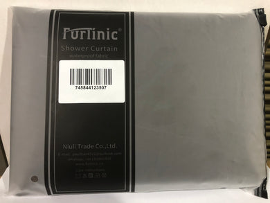 Furlinic Shower Curtain with Hooks,Extra Long 100% Polyester Bathroom Shower Curtains Waterproof(Dark Grey),180 x 180cm(71 x 71 Inch).